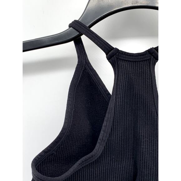 REFORMER Women's Black Ribbed V-Neck Racerback Cropped Tank Top SZ XS/S - Picture 5 of 9